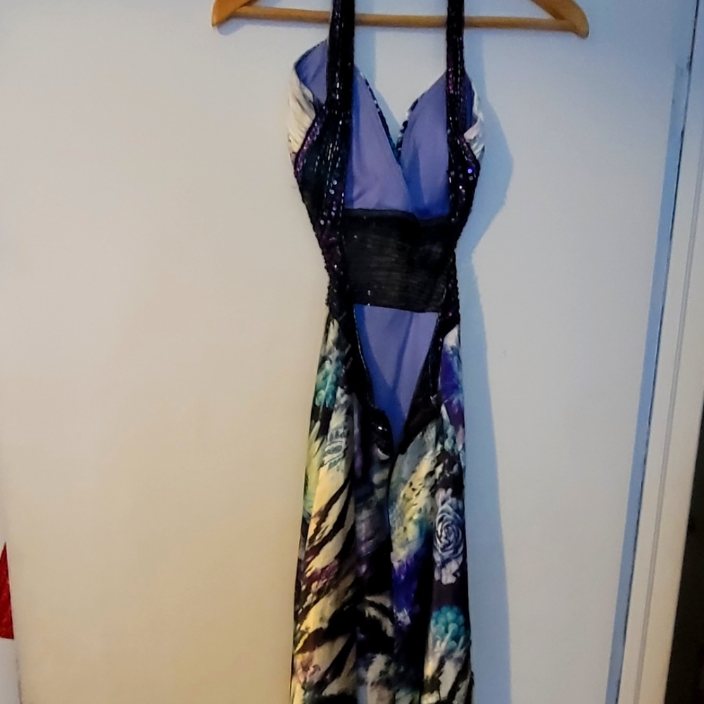 Vintage Cache Beaded Multicolored Dress/ Gown